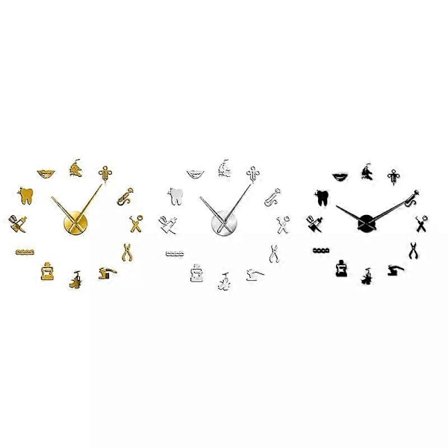 Kampanj! Tandläkare DIY Jätte Väggklocka Överdimensionerad Väggklocka Stor Nål Spegel Tandläkarmottagning Dekor Tandläkarpresent D