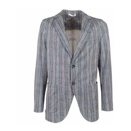 Circolo Line and ice striped jacket , Grijs , Heren , Maat: S