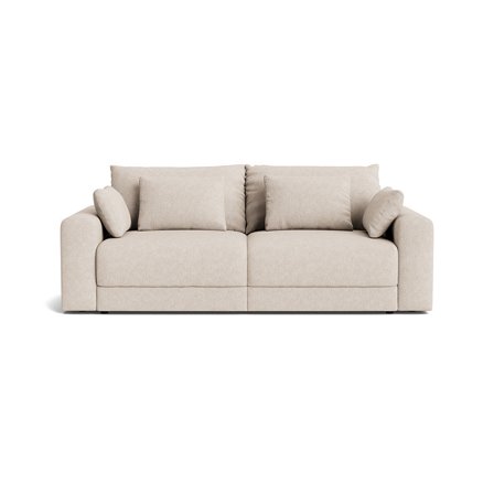 Orlando XL 3-Sitzer-Schlafsofa, Stauraum, Aragon Beige, Modernes Design mit Bettkasten, Bequeme Polsterung, Zeitloser Stil, Uni-Muster, 94cm
