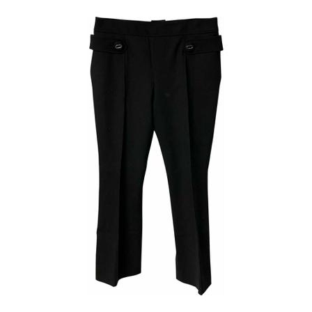 Prada Vintage, Pre-owned Double Button Trousers In Wool Zwart, Dames, Maat:M,wol