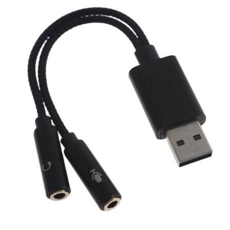 USB til 3,5 mm Jack Audio Adapter USB Lydkort med 3,5 mm Aux Konverter til Headset PC Bærbare Linux Stationære Sort