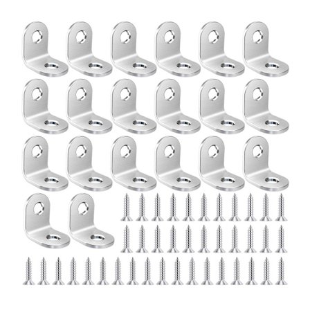 20 kpl Kulmakiinnike - Suorakulmaiset kiinnikkeet ruostumattomasta teräksestä L-muotoiset tuet