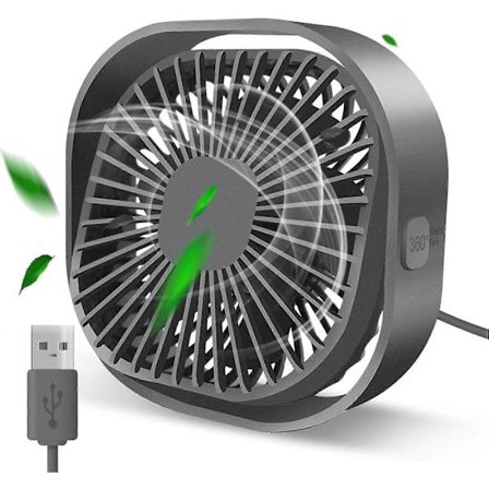 Bordventilator Bærbar Personlig Desktop Mini Køling Mikro Med Kabel USB Drevet 3 Hastigheder Stille Lille Bordventilator