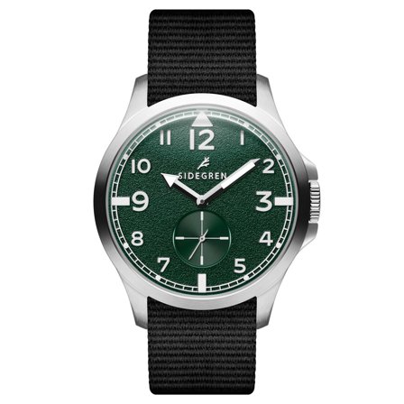Luxor | Montre de terrain de style vintage en acier inoxydable couleur vert et argent pour hommes - Montres bracelet