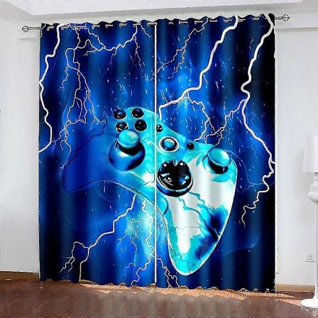 Mørklægningsgardiner til drenge og teenagere 132 x 160 cm Moderne stil videospilgardiner til børn og piger