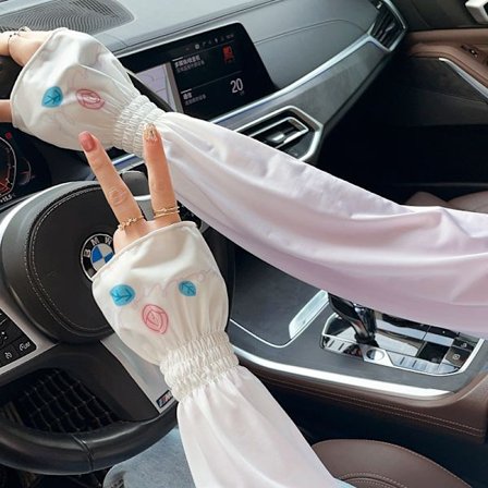 Solskyddsärmar av issilke, sommar, gradient, cykling, anti-UV, lösa, elastiska solskyddsärmar, tunna, dam