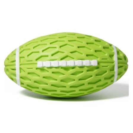 Aggressivt tyggelegetøj til hunde, 2 stykker kæledyrslegetøj, rugbylegetøj med bid og lyd (lille orange + lille græsgrøn)