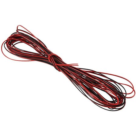 22 Gauge 15M Rød Svart Zip Wire Wire AWG Kabel Strøm Jord Strandet Kobber Bil