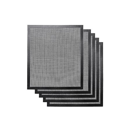 5 Grillnätmattor, Återanvändbara Grillmattor, Lätt att Rengöra - Fungerar på Gas, Kolgrill 400mmx330mm Svart