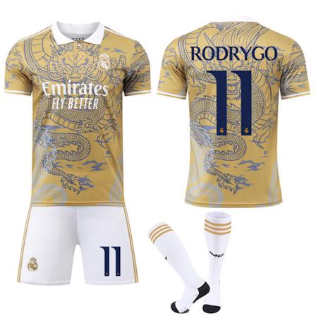 2024 Real Madrid Dragon Pattern Joint Special Edition nr 11 Rodrygo Jersey Set