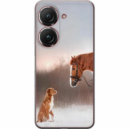 Asus Zenfone 9 Genomskinligt Skal Häst & Hund