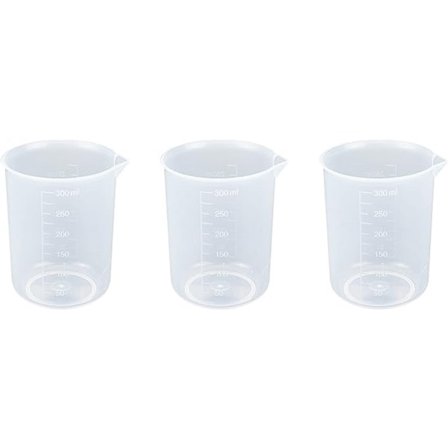 Køkken PP Målebæger Videnskabelig Plast Gradueret Bæger Transparent 250ml-300ml, Til Køkkenmadlavning (3-delt sæt)
