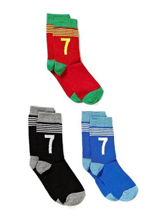 Cr7 Kids Socks 3-Pack Socks & Tights Socks Monivärinen/Kuvioitu CR7