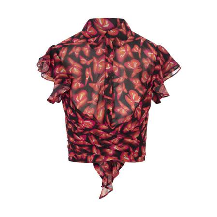 Msgm Shirts röd, Dam, Dam, Storlek: 3XS
