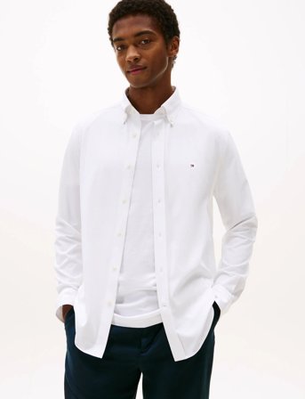 Tommy Hilfiger Performance Knit Solid Ls Shirt - White - XS