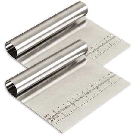 Rustfrit stål dejskraber/skærer/hakker med måleskala