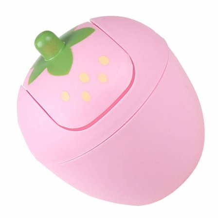 Jordgubbspapperskorg Mini papperskorg med svänglock i plast