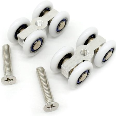 Sett med 2 ruller for skyvedører i glass KLB