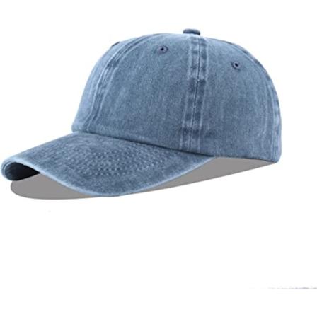 Unisex-baseball-lippis, puuvilla, sopii miehille ja naisille, pesty denim, säädettävä