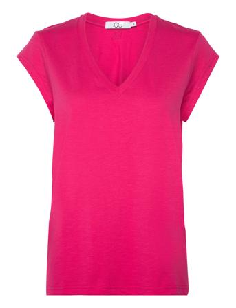 Cc Heart Basic V-Neck T-Shirt T-shirts & Tops Short-sleeved Rosa Coster Copenhagen*Betinget Tilbud