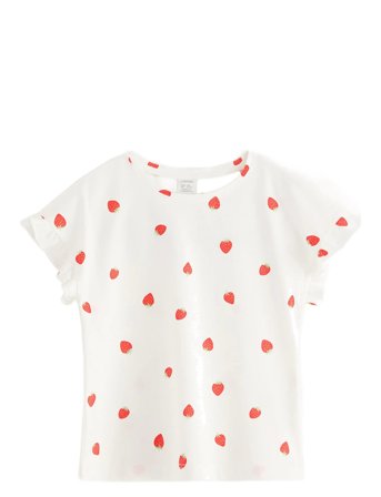 Top Dropped Shoulder Frill Aop White Lindex