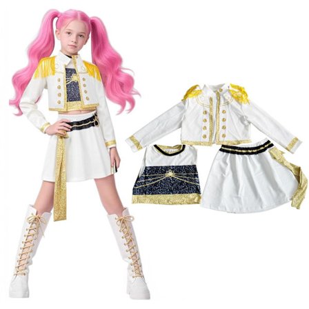 2025 Demon Hunter K-Pop Kostume | Halloween Cosplay Kostume til Piger (Kun top og shorts)