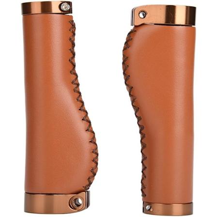 1 pari lukittavia pyörän ohjaustankoja, nahkainen retro-pyörän ohjaustangon korvaus, ruskea