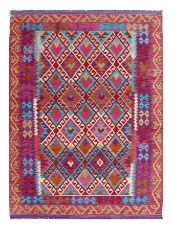 Handgewebt Kelim Afghan Old Stil 160X209 Wollteppich