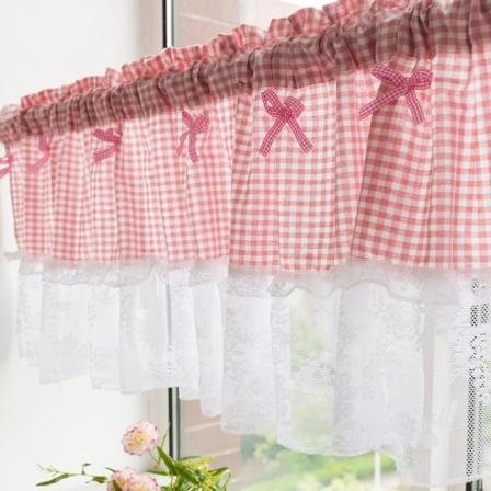 Gardiner, Farmhouse Cafe Gardiner Fönster Horisontella Gardiner Rose 132*45cm Blå 132*45cm