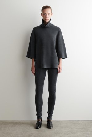 COS Women's Jersey De Chenilla Con Cuello Alto in Gris