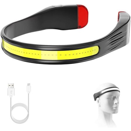 LED-pannlampa, uppladdningsbara pannlampor med 230° strålkastare och rött bakljus