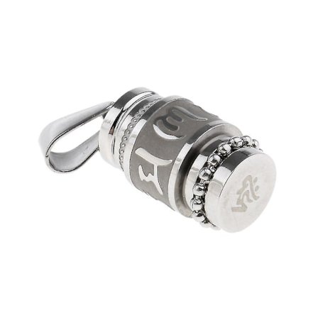 3xrostfri Buddhist Om Mani Padme Hum Bönhjul Mantra Flaska Halsband