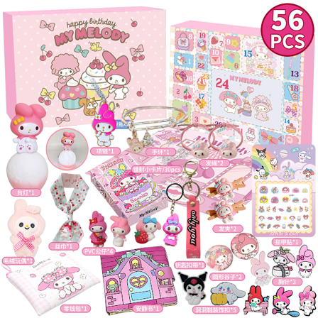 2025 Julekalender My Melody Cinnamoroll Legetøj Tilbehør Jule Nedtællingskalender Børnegaver My Melody