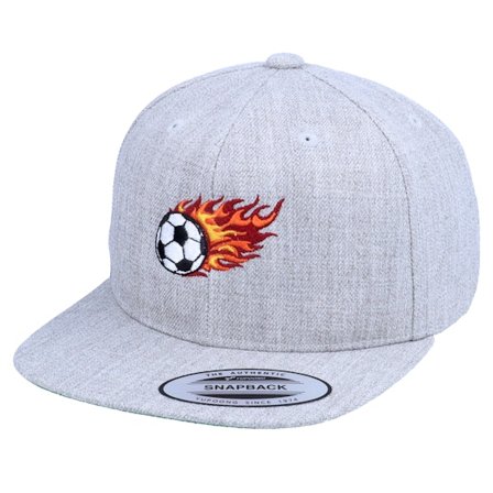 Forza - Gris snapback Gorra - Kids Flaming Football Heather Grey Snapback @ Hatstore