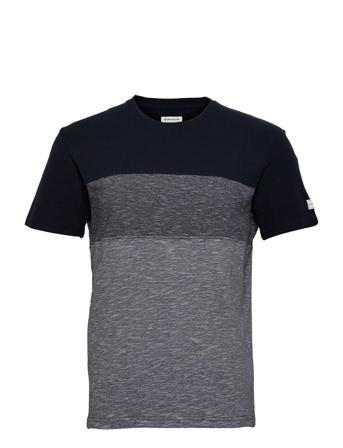 Structured T-Shirt With Cutline Blue Tom Tailor