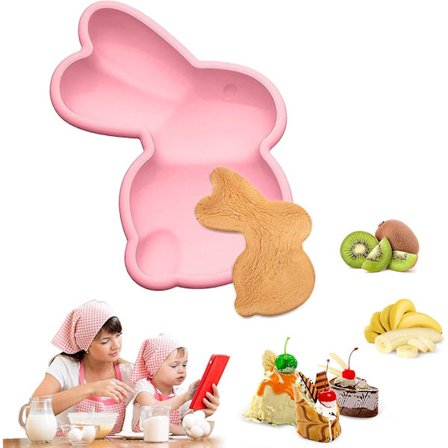 Påskehareformer, 3D Kanin Alpakka Formet Kakebakeform, Ikke-klebende Silikonform For Moussekake, Gele, Pudding, Godteriproduksjon (1 stk Rosa Kanin)
