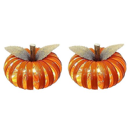 Hehkuva kurpitsakoriste LED-valolyhdyllä Halloweeniksi - Juhlava Jack-o'-Lantern kodin sisustus