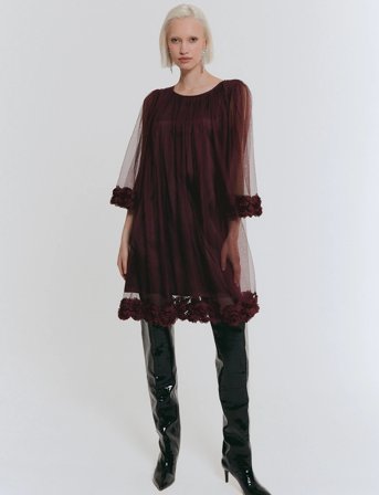Ida Sjöstedt River Rose Dress - Burgundy - 34