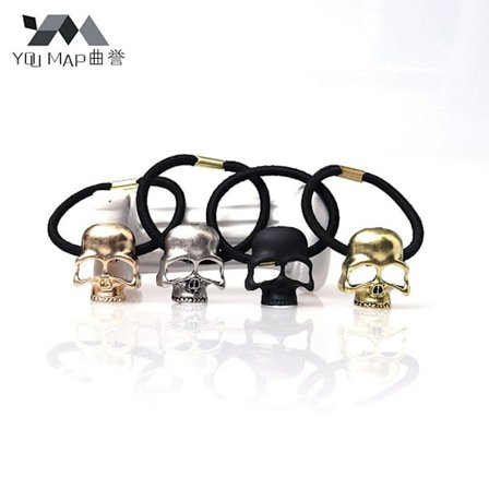 4-pak Punk stereo kraniehårreb Halloween metal kranieknogle hårbånd hårtilbehør elastik.