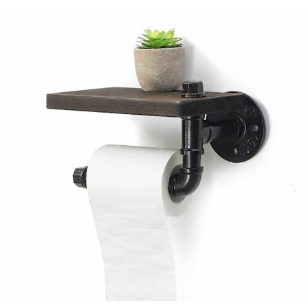 Pappershanddukshållare i smidesjärn, vattenrörsdesign, väggmonterad förvaring för toalett, lämplig för badrum