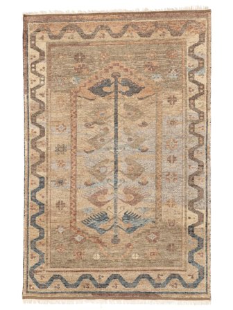 Oushak Indo Rug Hand Knotted 202X299 Brown/Orange India