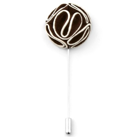 Szpilka do marynarki - ciemnobrązowa kamelia dla mężczyzn