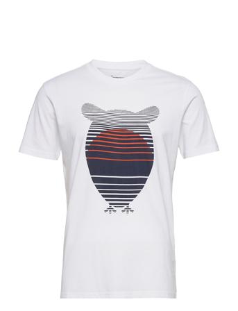 Alder Owl Sunset Printed Tee - Gots White Knowledge Cotton Apparel