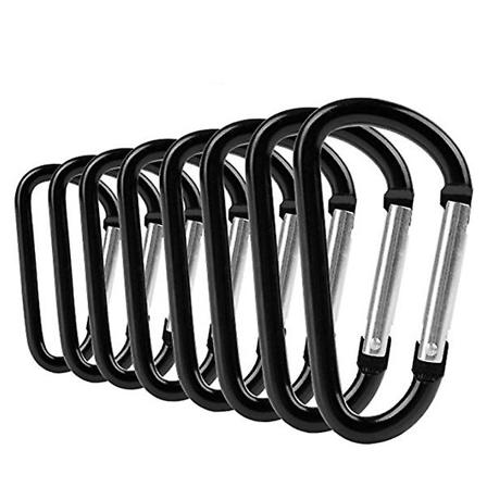 10 kpl:n pakkaus, kevyt ja kestävä, raskaaseen käyttöön tarkoitettu D-rengaskarabiini ulkona vaellukseen Kalastukseen matkailuretkeilyyn