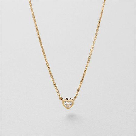 Bezel Heart Halskette - 24K VERGOLDETES STERLINGSILBER