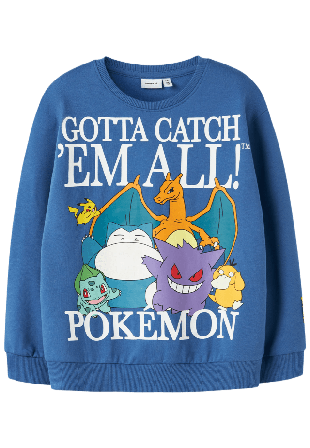Name It NKMJOBI POKEMON NREG SWEAT BRU BOX SKY Hoodies & sweatshirts Herr Blå 116