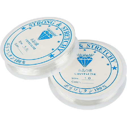 2 kpl Kirkasta Joustavaa Lankaa Rannekoruihin, 1 mm Joustavia Korujen Valmistuslankoja Rannekoruihin ja Käsitöihin, Joustava Helmilanka