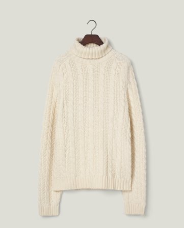 Lexington Fisherman-kaapelipusero, luonnonvalkoinen