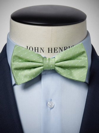 John Henric Men's Hellgrüne Gepunktete Fliege Size Pre-tied