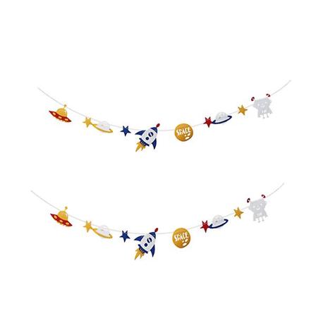 2 stk. Alien Dekorationer Pædagogisk Ornament Rum Fest Banner Børn Fødselsdagsfest Banner Ornamenter Børn 17.5*11.5CM